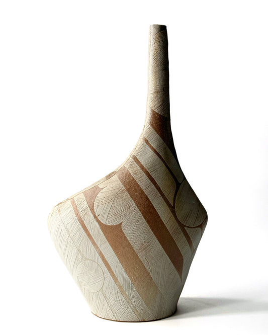 Tall wood fired vase