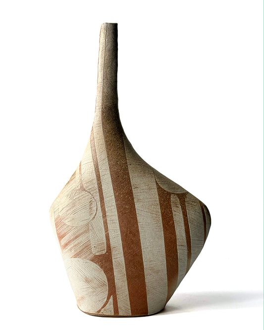 Tall wood fired vase